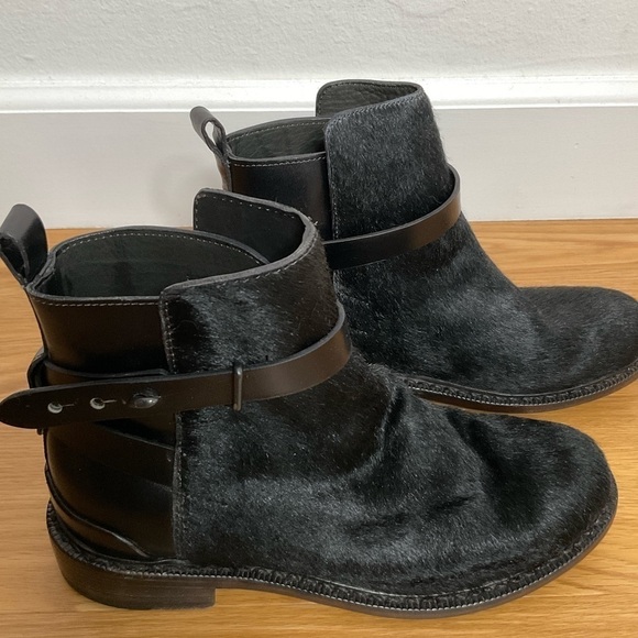 Rag & Bone Driscoll Chelsea Fur and Leather Boots Size 36.5 Black - Picture 3 of 14